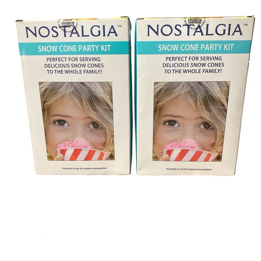 NEW- Two Nostalgia Red and White Snow Cone Party Kits